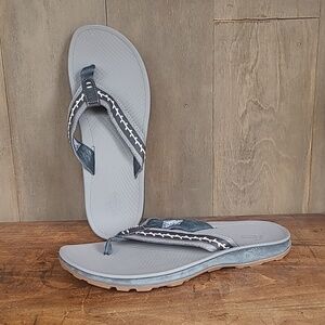 Chaco Playa Pro Sandals Women's 10 Black/Grey Leather Strap w/Toe Post Slip On